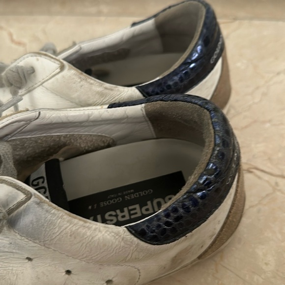 NEW GOOSE SUPERSTAR LOWTOPS-WHITE, NUDE & ICE- SIZE 42-WORN ONCE - Picture 4 of 4